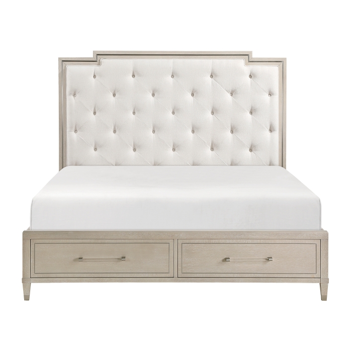 1312-1* Queen Platform Bed with Footboard Storage