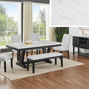 1319-6P-1320-SB VANCE FAUX TBL/SIDE CHAIRS,BENCH