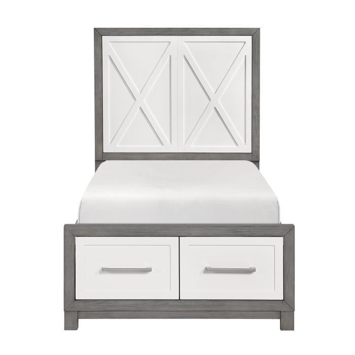 1366T-1* Twin Platform Bed with Footboard Storage