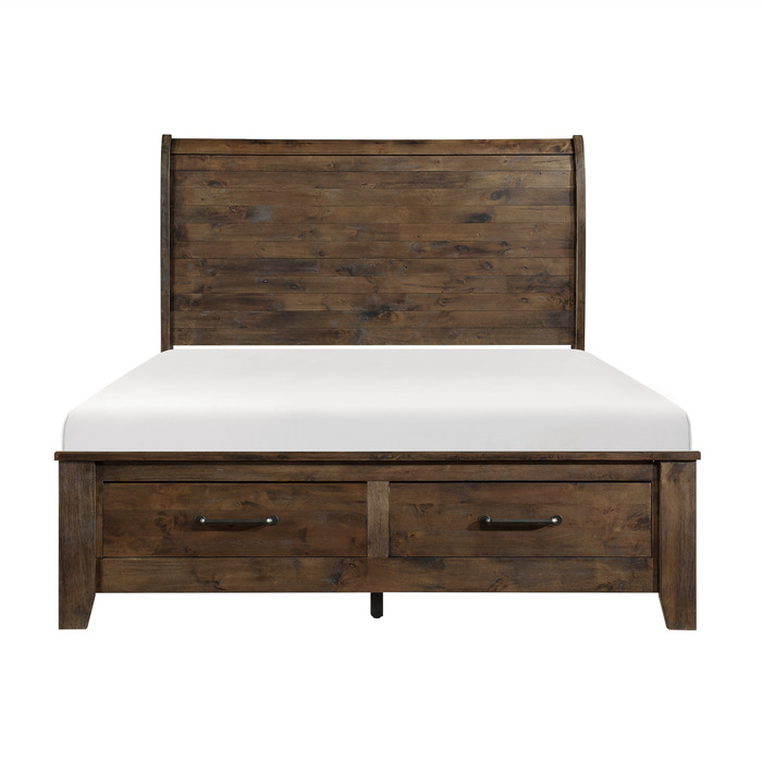 1957K-1CK* California King Sleigh Platform Bed with Footboard Storage