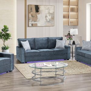 Rita Living Room Set In Navy