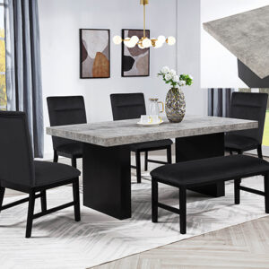 2225BK-6P SEBASTIAN DINING GROUP BLACK