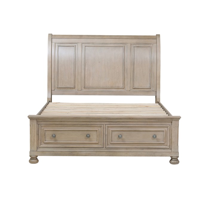 2259GY-1* Queen Platform Bed with Footboard Storage