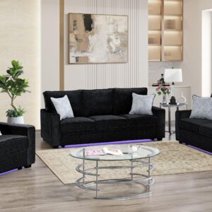 Rita Living Room Set In Black