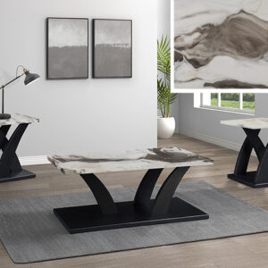 4227SET-BMBL ZION 3PK FAUX MARBLE CKTL SET BRN