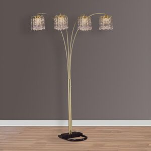 4893G RAIN DROP ARC LAMP 84"H GOLD