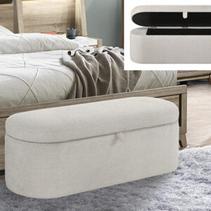 4924OT-BENCH PHILIPA STORAGE BENCH-OATMEAL TWEED