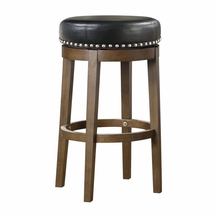 5681BLK-29 Round Swivel Pub Height Stool, Black
