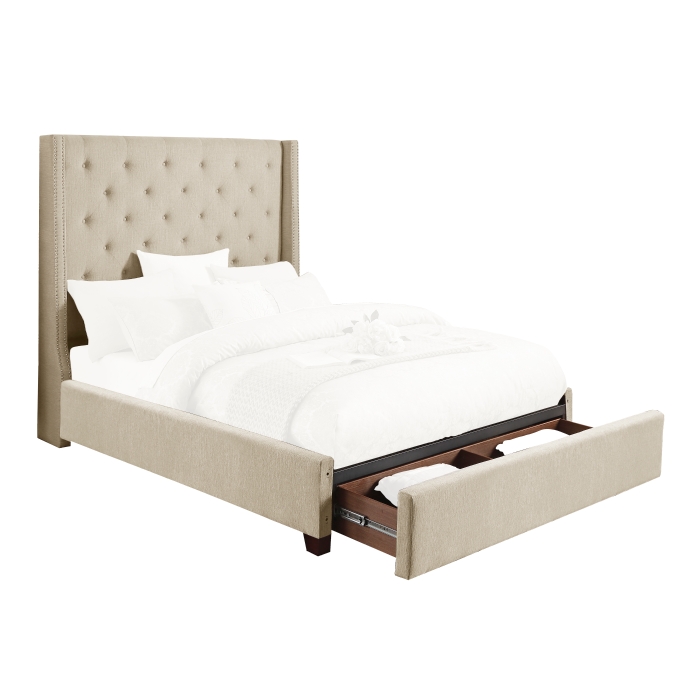 5877KBE-1CKDW* California King Platform Bed with Storage Footboard