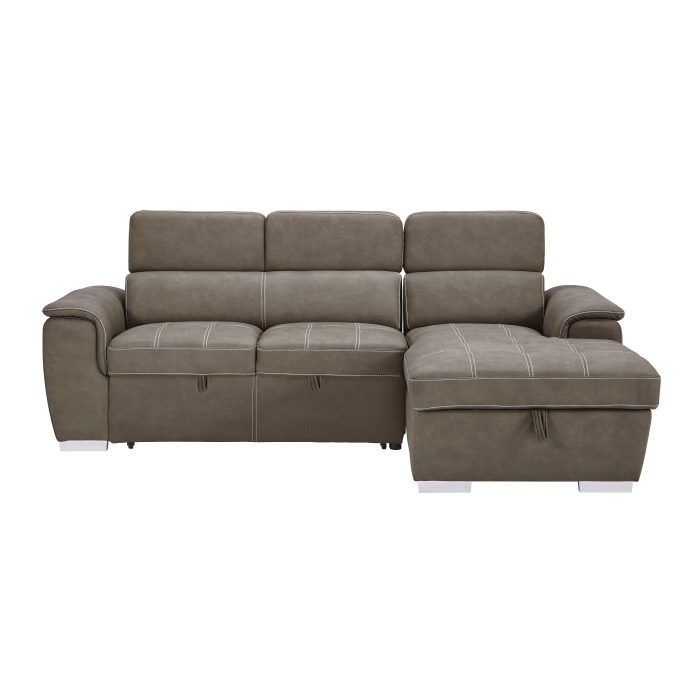 8228TP* 2-Piece Sectional with Adjustable Headrests, Pull-out Bed and Right Chaise with Hidden Storage