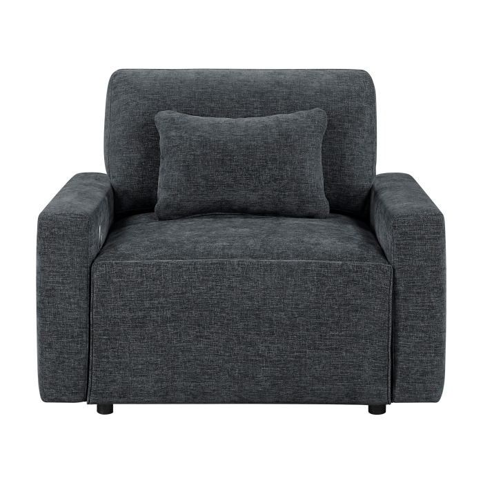8345DGY-1 Convertible Sleeper Chair with Charging Ports
