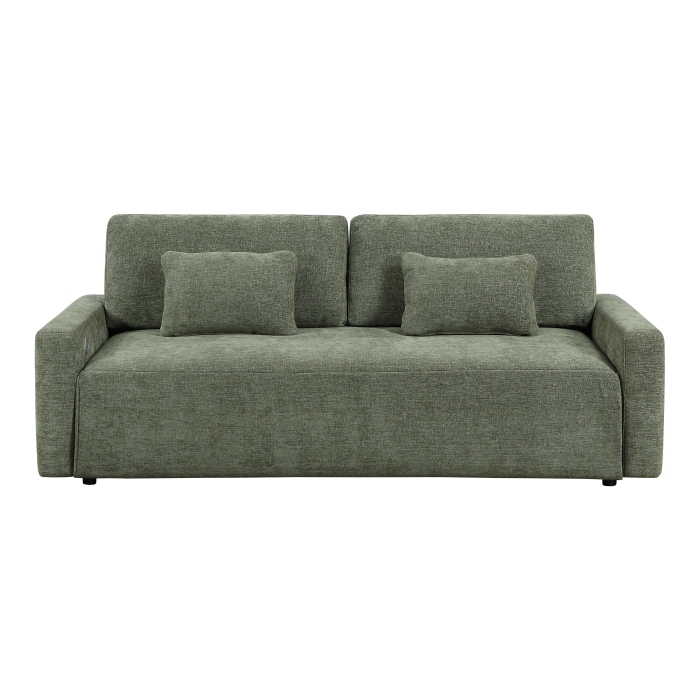 8345GRN-3 Convertible Queen Sleeper Sofa with Charging Ports