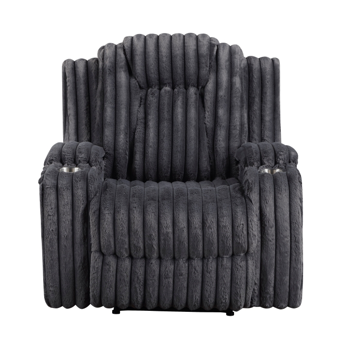 8348DGY-1 Reclining Chair with Cup Holders