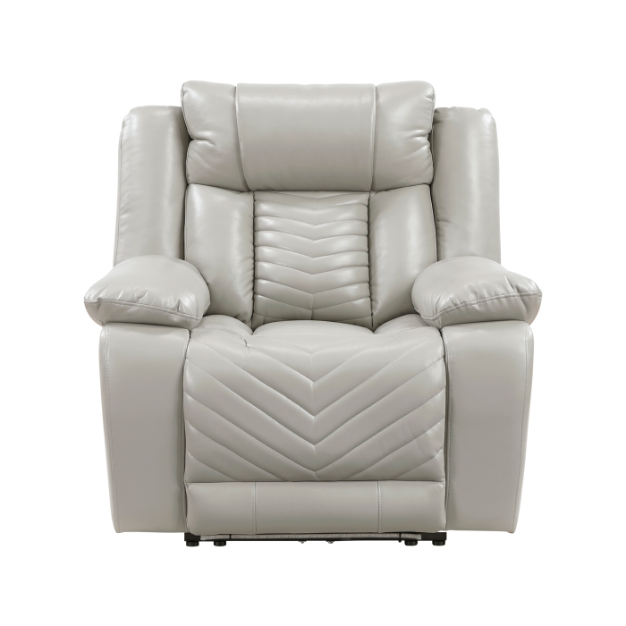 8457GRY-1PW Power Reclining Chair with LED and Charging Ports