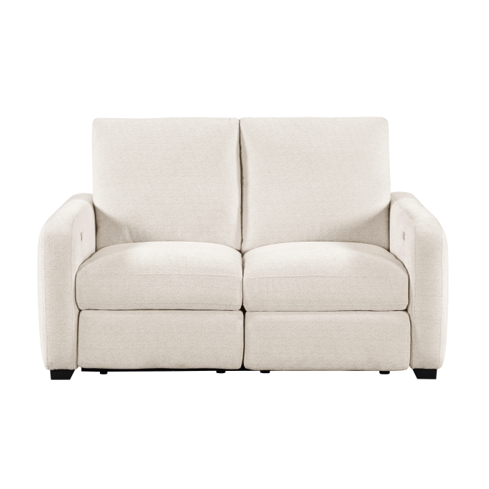 8479BEG-2PW Power Double Reclining Love Seat with USB Charging Ports