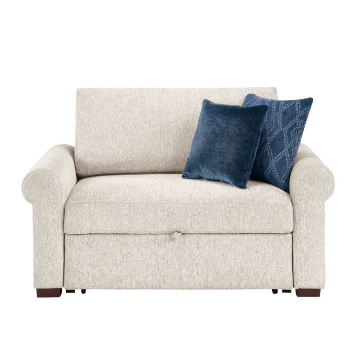 8548BE-215ACLA4* Convertible Chair and Half with Pull-out Bed, Click Motion Back and Two Roll Arms