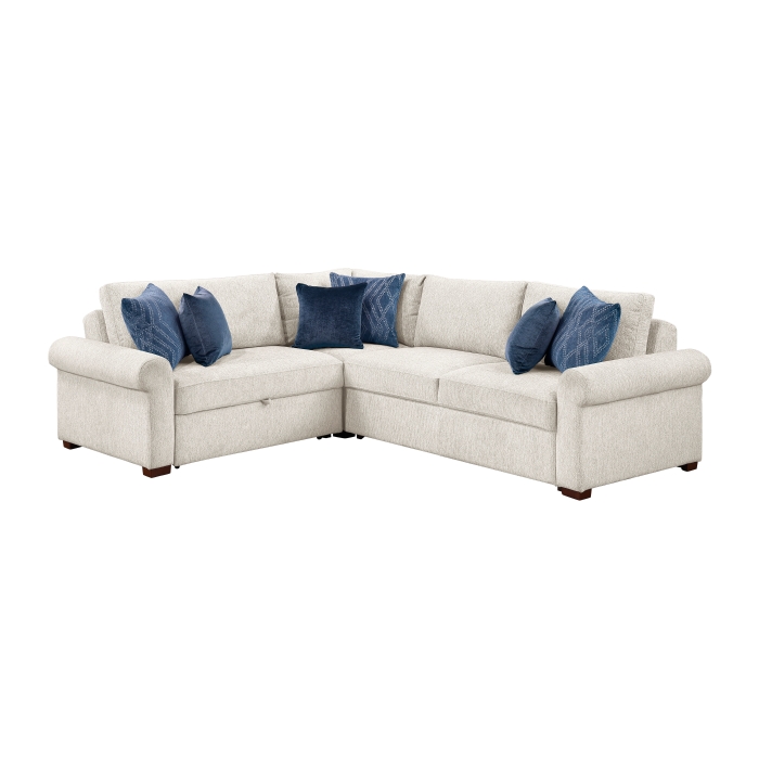 8548BE*4SC15ACLA4 3-Piece Sectional with Pull-out Bed and Click Motion Back
