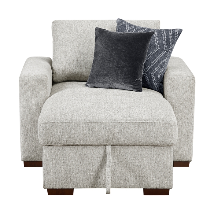 8548GY*2VCA Convertible Chaise Lounge with Arms and Hidden Storage, Click Motion Back