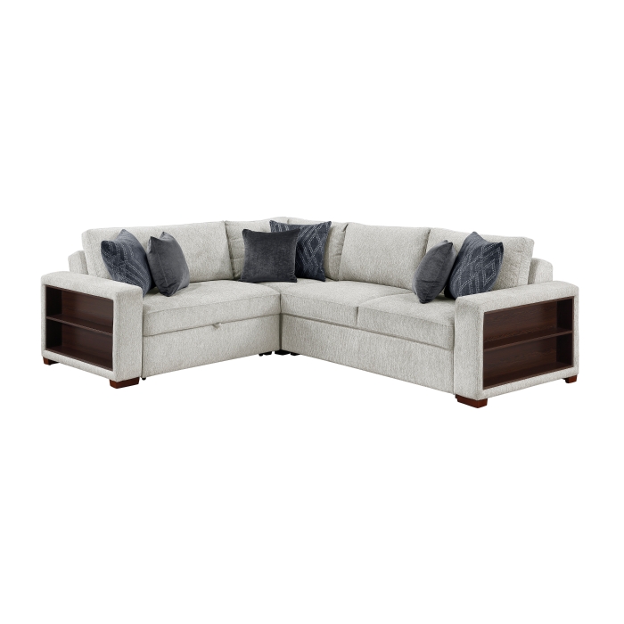 8548GY*4SC15ACLA2 3-Piece Sectional with Pull-out Bed and Click Motion Back
