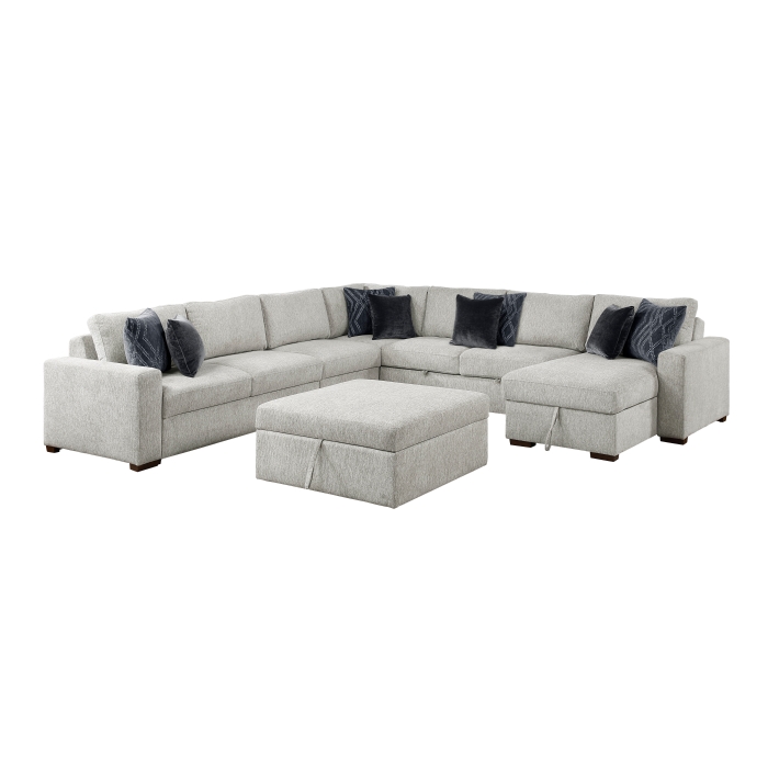 8548GY*7VC2ACR2ACLACAOT 6-Piece Sectional with Reversible Chaise, Pull-out Bed and Ottoman