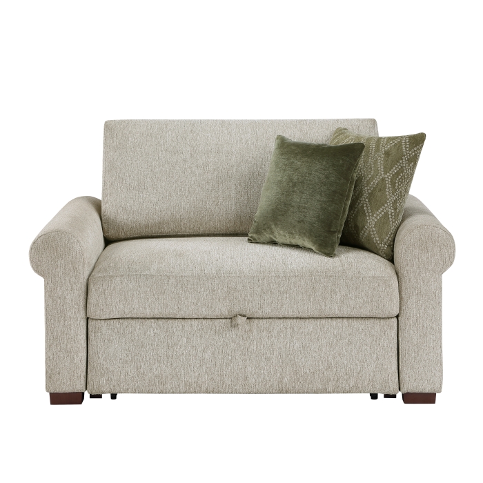 8548-215ACLA4* Convertible Chair and Half with Pull-out Bed, Click Motion Back and Two Roll Arms