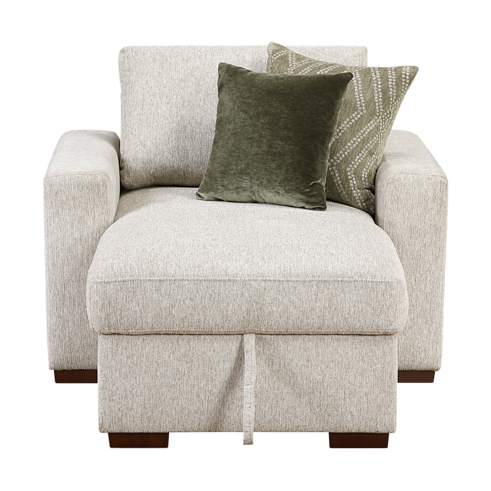 8548*2VCA Convertible Chaise Lounge with Arms and Hidden Storage, Click Motion Back