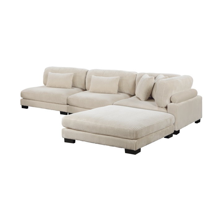 8555BE*2AC1CROT 4-Piece Modular Sectional with Ottoman