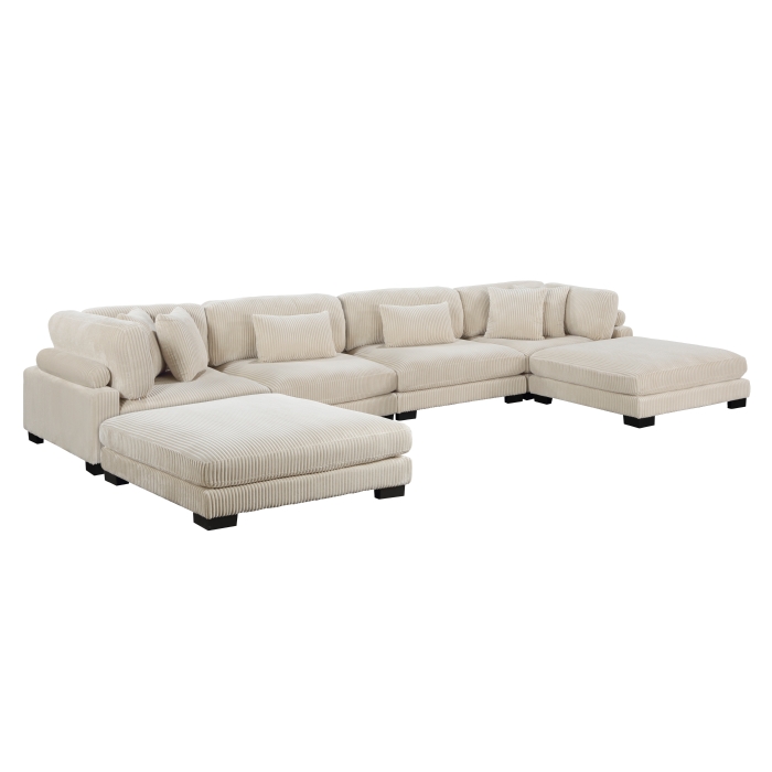 8555BE*2CR2AC2OT 6-Piece Modular Sectional with Ottomans