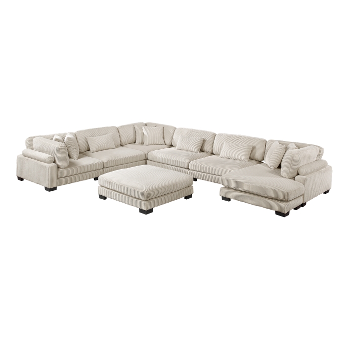 8555BE*2CR3ACVCOT 7-Piece Modular Sectional with Reversible Chaise and Ottoman