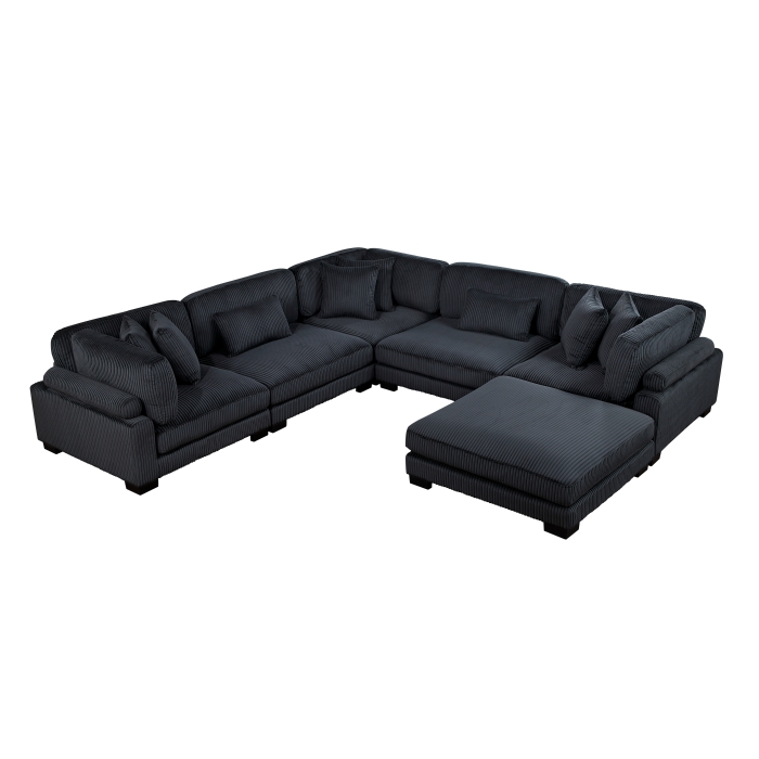 8555BK*3CR2ACOT 6-Piece Modular Sectional with Ottoman
