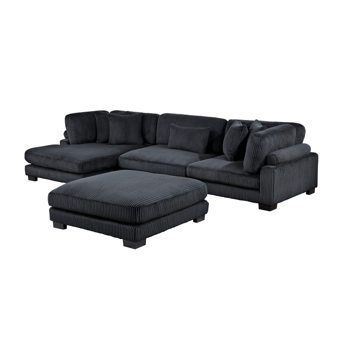 8555BK*CRACVCOT 4-Piece Modular Sectional with Reversible Chaise and Ottoman