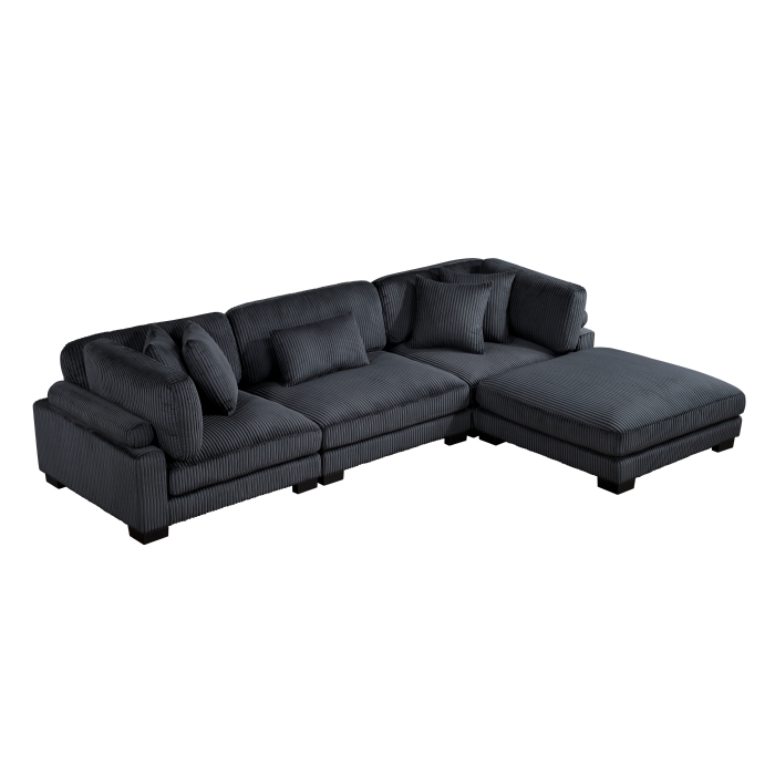 8555BK*4OT 4-Piece Modular Sectional with Ottoman