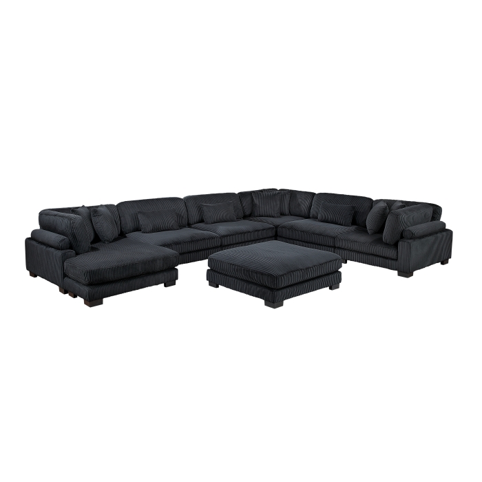 8555BK*2CR3ACVCOT 7-Piece Modular Sectional with Reversible Chaise and Ottoman