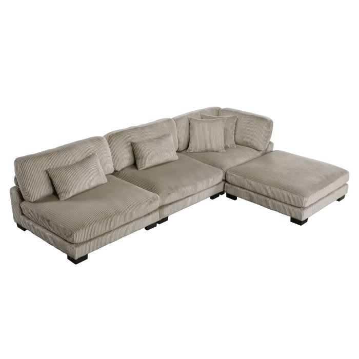8555GB*2AC1CROT 4-Piece Modular Sectional with Ottoman