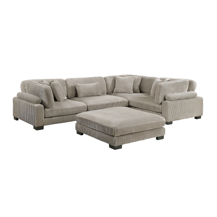 8555GB*3CRACOT 5-Piece Modular Sectional with Ottoman