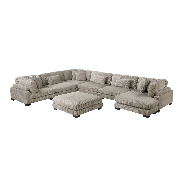 8555GB*2CR3ACVCOT 7-Piece Modular Sectional with Reversible Chaise and Ottoman