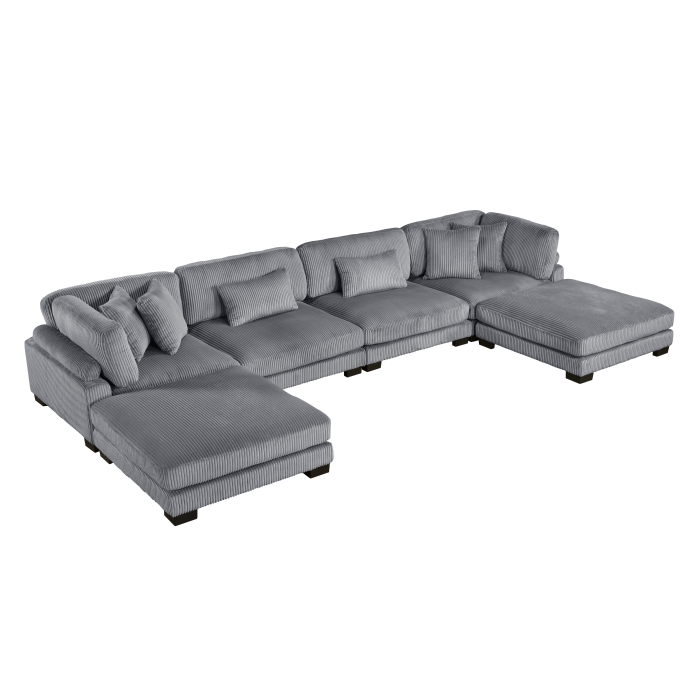 8555GY*2CR2AC2OT 6-Piece Modular Sectional with Ottomans
