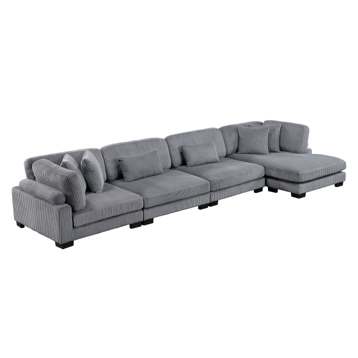 8555GY*CR2ACVC 4-Piece Modular Sectional with Reversible Chaise