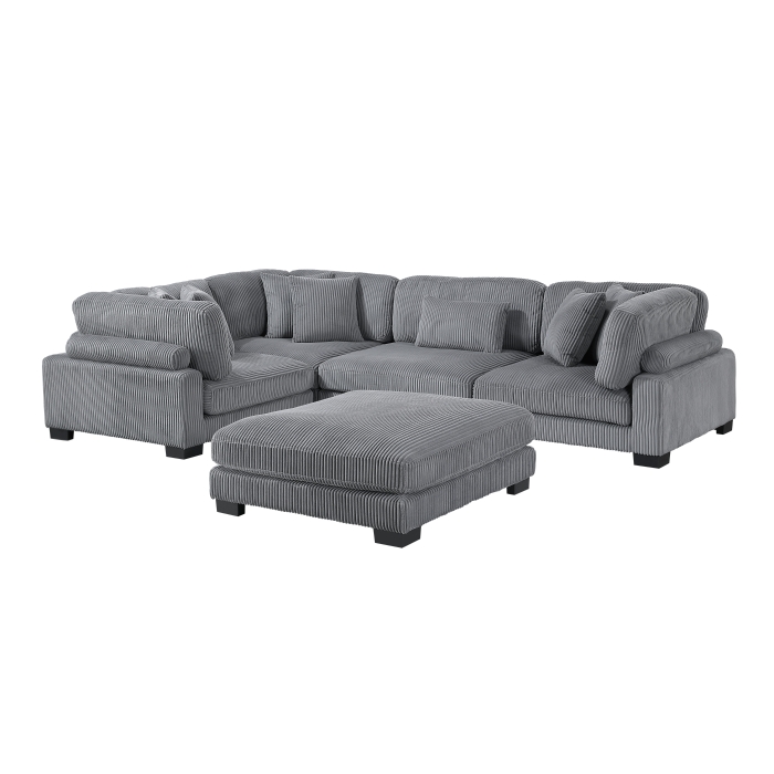 8555GY*3CRACOT 5-Piece Modular Sectional with Ottoman