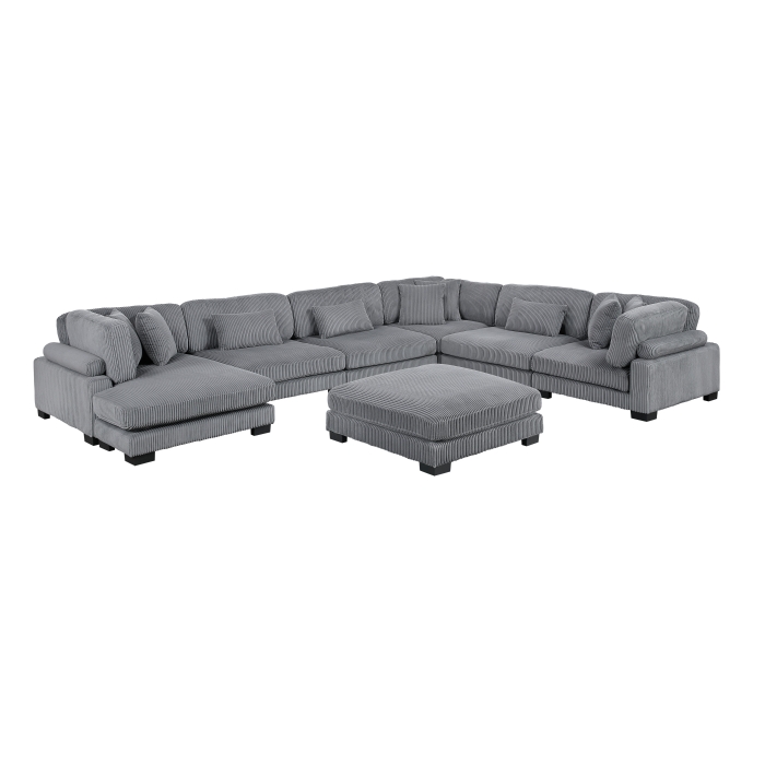 8555GY*2CR3ACVCOT 7-Piece Modular Sectional with Reversible Chaise and Ottoman