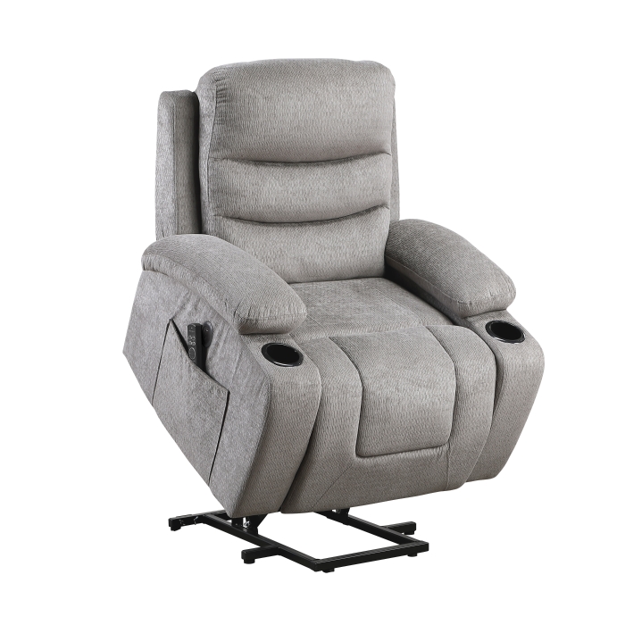 9000GRY-1LTM Power Lift Chair with Massage, Heat, Charging Ports and Cup-holders