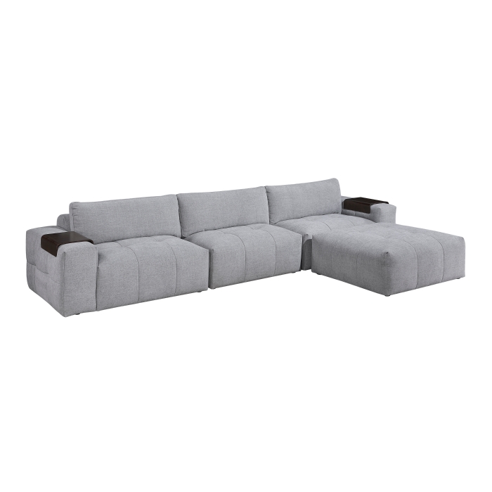9155GY*41L1ROT 4-Piece Modular Sectional with Ottoman
