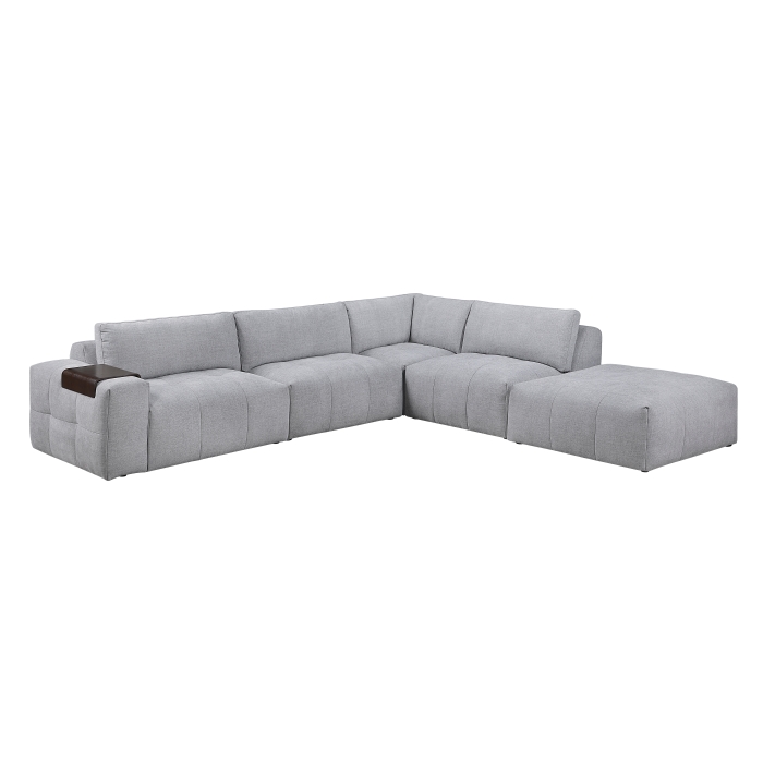 9155GY*51LOT 5-Piece Modular Sectional with Ottoman