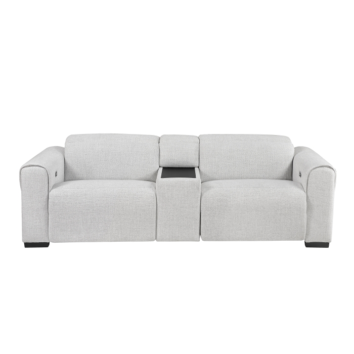 9455CLD-2CNPWH* Power Double Reclining Love Seat with Center Console and Power Headrests, Charging Ports