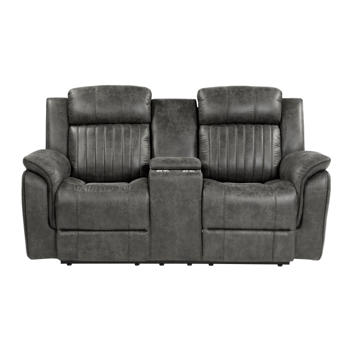 9479BRG-2 Double Reclining Love Seat with Center Console