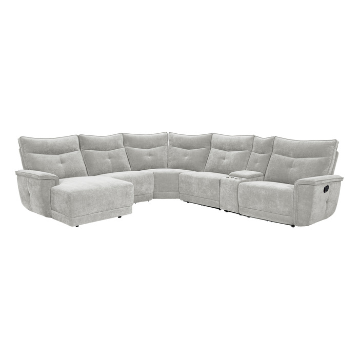 9509MGY*65LRR 6-Piece Modular Reclining Sectional with Left Chaise