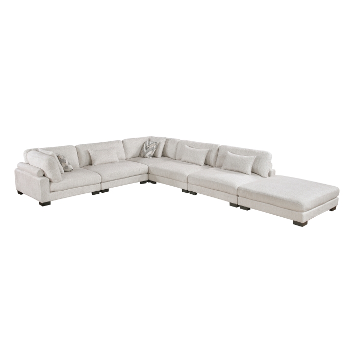 9555BEG*62CR3ACOT 6-Piece Modular Sectional with Ottoman