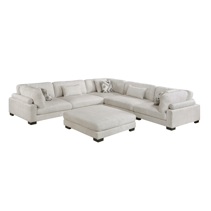9555BEG*63CR2ACOT 6-Piece Modular Sectional with Ottoman