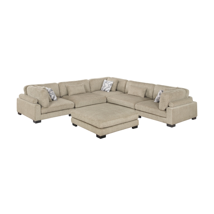 9555BRW*63CR2ACOT 6-Piece Modular Sectional with Ottoman