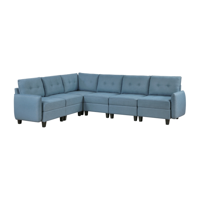 9557BUE*6SC 6-Piece Sectional with Storage